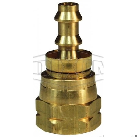 Dixon Hose Barb Fitting with Brass Cap, 5/8-18 x 1/4 in Nominal, 45Deg Female SAE Swivel x Push-On Hose Ba 2840410CBC